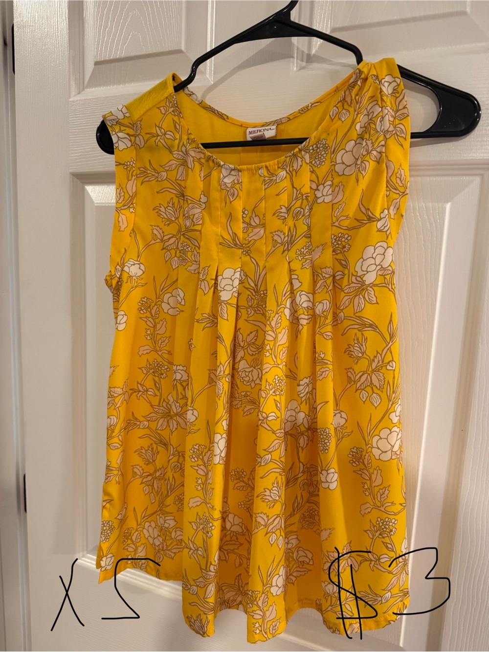 Yellow Floral Sleeveless Top